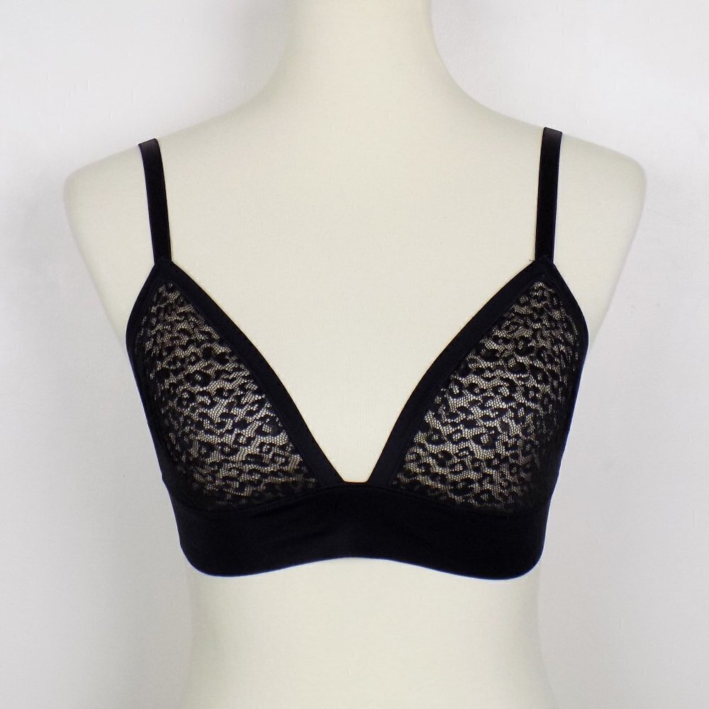 nwt Victoria's Secret triangle bralette mesh lace animal print leopard cheetah
